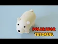 DIY How to make a POLAR BEAR - Easy Polymer Clay and Fondant Cakes Tutorial