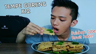 mukbang gorengan dan cabe rawit mukbang tempe goreng pedas