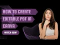 How to Create an Editable PDF in Canva - Edit PDFs With Ease