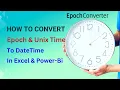 Convert Epoch Unix time to datetime in Excel Power-BI in one step