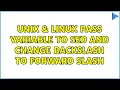 Unix Linux Pass variable to sed and change backslash to forward slash 3 Solutions