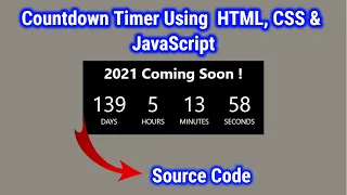 How To Make Countdown Timer Using HTML CSS JavaScript WebHak5