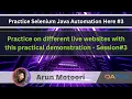 Selenium Java Automation - Practical Demonstration series on different websites