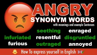 How To Express Being ANGRY More Precisely English Synonym Words with Meanings Examples