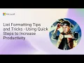 List Formatting Tips and Tricks - Using Quick Steps to Increase Productivity
