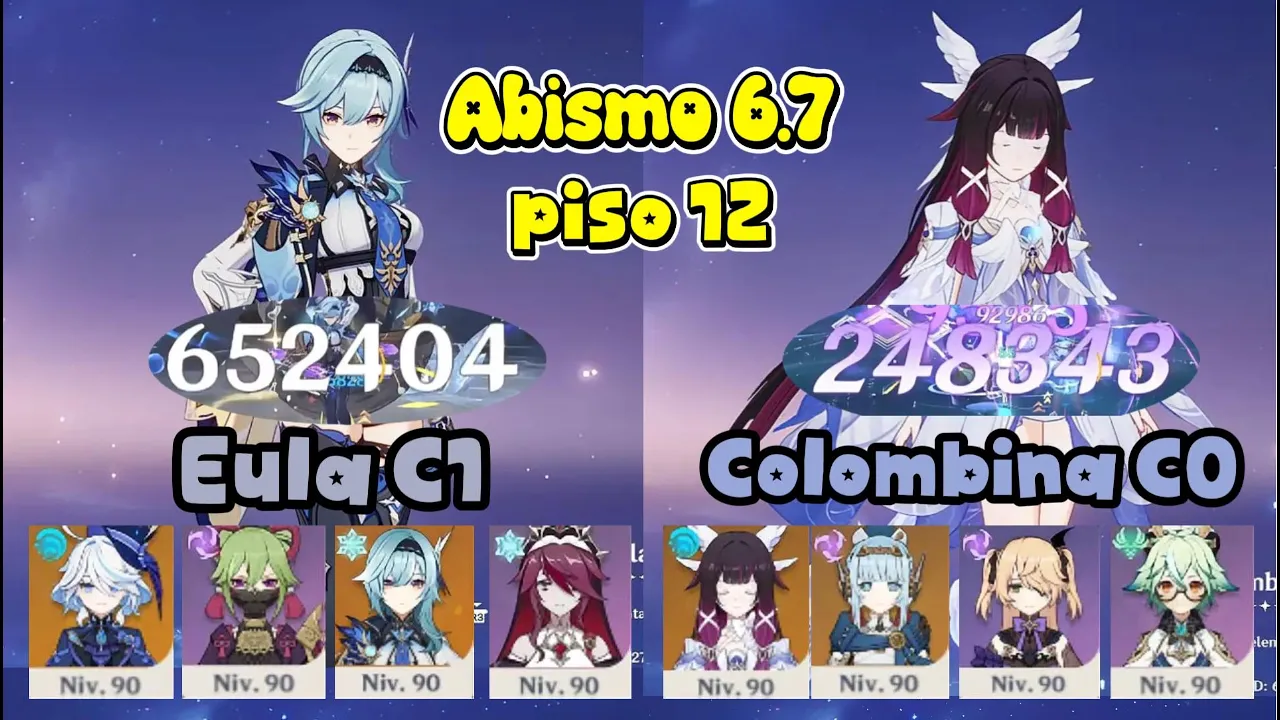 ¿Eula sigue siendo capaz? | Abismo 6.7 con Eula C1 y Colombina C0 | Genshin Impact