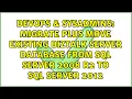 migrate plus move existing biztalk server database from sql server 2008 R2 to sql server 2012