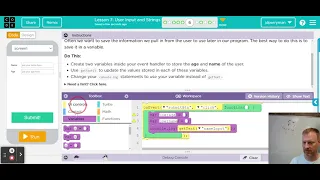 Code org - Event-Driven Programming in App Lab User Input and Strings