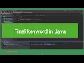 What is Final Keyword In Java Interview Question Final keyword in Java