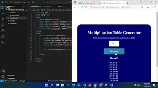 Simple Multiplication Table Generator Using HTML CSS JavaScript