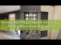 Review ROYMELO 34x84 inch Glass Sliding Barn Door Slab with 6ft Hardware Kit Included 5-Panel Frost