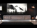 Woodwaves Wall Mount Entertainment Center Floating TV Stand - ECO GEO Lakewood Gray