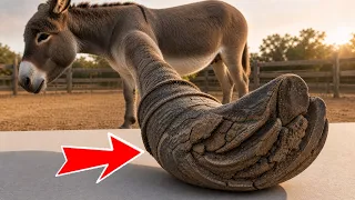 The master repaired the donkey's hooves easily, and it walked better afterward.