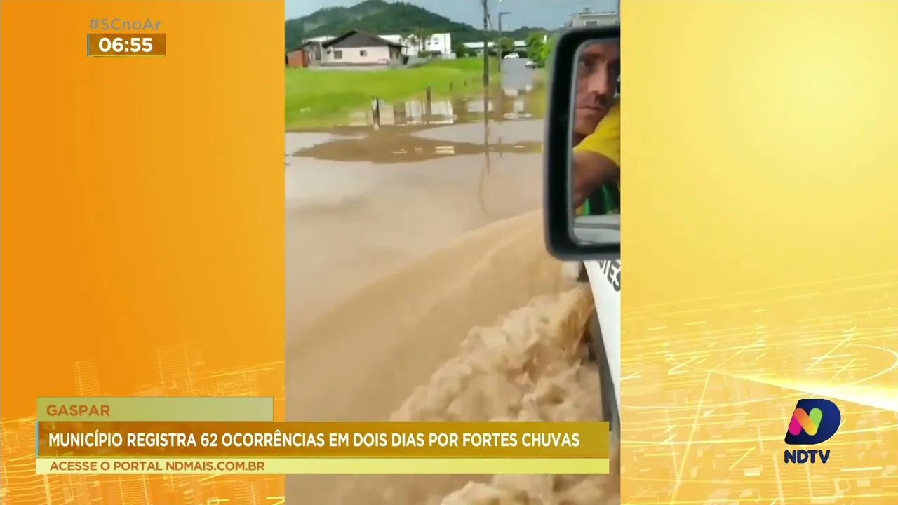 Chuva intensa prejudica três bairros de Gaspar, além de outros municípios do Médio Vale do Itajaí