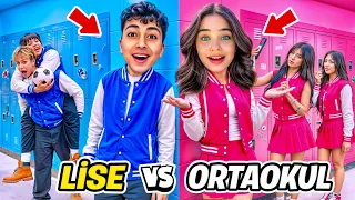 ELİF SİNEM YENİ OKULUMDA İLK GÜN !! LİSE VS ORTA OKUL TURU !! 