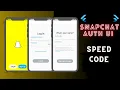 Snapchat auth UI clone - Flutter Speed code DevelopersOnline