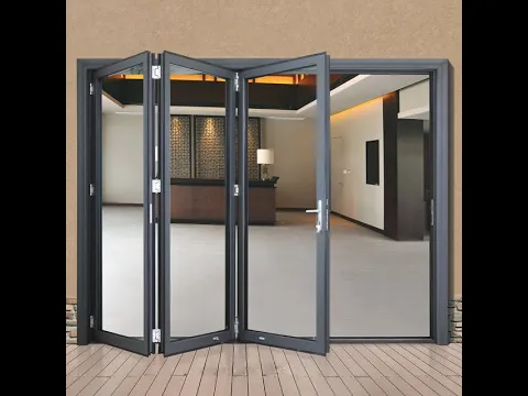 Download MP3 New design aluminum fold sliding glass door with better heat and sound insulating