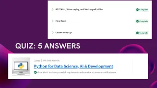 Python for Data Science AI Development IBM Skills Network Week 5 Quiz answer Coursera