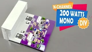 how to make n channel mosfet 200 watts mono audio amplifier board diy irfp260n hindi electroindia