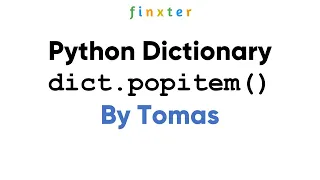 Python Dictionary popitem Method