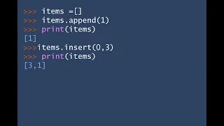 Python programming list append and insert