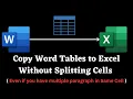Copy Word Tables to Excel Without Splitting Cells How to Fix