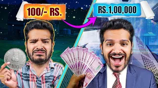 Download Turning 100 Rs. Into 100000 Rs. In 1 Hour Challenge | Hungry Birds MP3