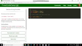 Declare String Variables free code camp Dani