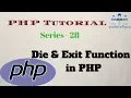 Php Tutorial For Beginners Series 28 Die Exit Function
