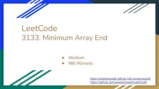 LeetCode 3133 Minimum Array End