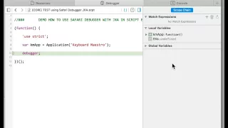How to Debug JavaScript for Automation JXA Scripts with Safari Debugger