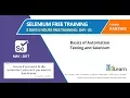 Selenium Free Training Day 3 5 Days 5 Hours Free Training on basics of Automation Testing and Sel