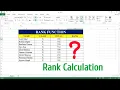 How to Calculate Rank in MS Excel Rank Formula in Excel