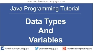 Java Programming Language Lect 3 Java Data Types And Variables