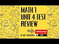 Math 1 - Unit 4 Test Review