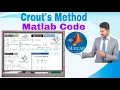 Crout s Method LU Decomposition With Matlab Code Algorithm Output Table Form Lecture 12