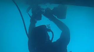 That’s how we clean the bottom of our SAILBOAT ⛵️  #shorts