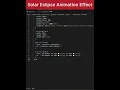 Solar Eclipse animation effect using HTML and CSS