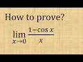 Evaluate lim x 0 1 - cosx x limit x tend to 0 1-cosx x