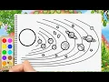 Space Solar System Coloring Pages For Children To Draw For Kids Drawing By KARU TV