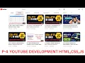 P-4 YOUTUBE DEVELOPMENT IN HINDI HTML CSS JAVASCRIPT YOUTUBE PROJECT JAVASCRIPT PROJECT