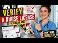 How to verify a nurse license in Maryland
