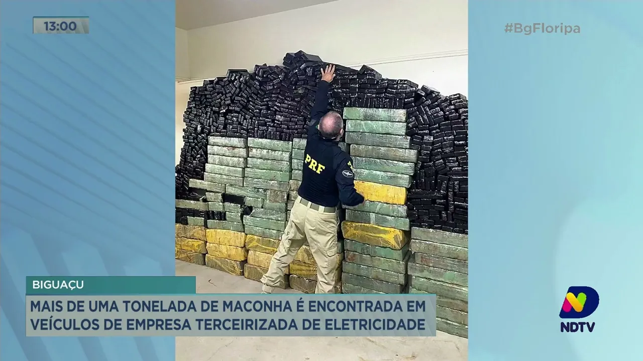 Mais de uma tonelada de maconha é encontrada em veículos de empresa terceirizada em Biguaçu