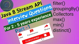 Java 8 Stream API Part-1 Interview Coding Problems for 2-5 years Exp Hands-On Tutorial