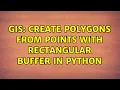 GIS Create polygons from points with rectangular buffer in Python
