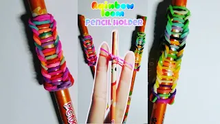 Cutie jiemei s DIY Rainbow loom pencil holder without a loom and hook using your fingers only