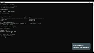 How to create table in database using sqlplus table create relational data base data