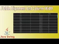 Java Swing - JTable Text Alignment And Column Width