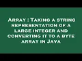 Array Taking a string representation of a large integer and converting it to a byte array in Java
