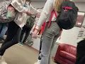 Brynley in tight grey jeans